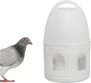 Pigeon Water Dispenser, Large Capacity Bird Water Drinker, Quail Automatic Feeder with Handle Water Pot Container, White 3L