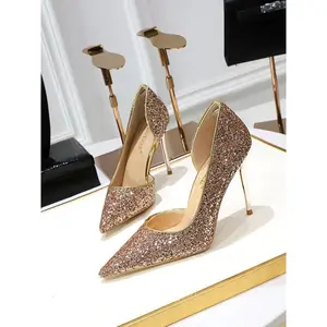 Women's Glitter Sequin Decorated Stiletto Heels, Elegant Pointed Toe High Heel Shoes for Party, Banquet, Fashionable Shoes for Daily Wear
