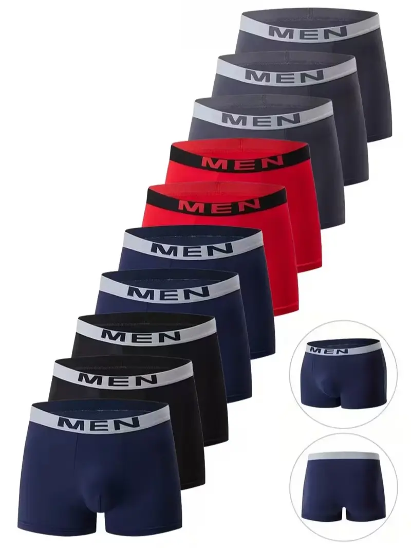 Men's Soft Stretch Plain Boxer Briefs - Breathable Menswear Underwear, Activewear, Sportswear for Daily and Athletic Use
