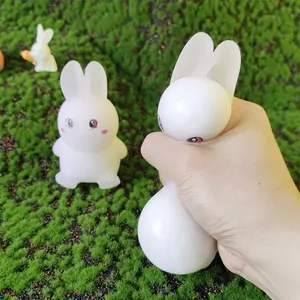 Light-Responsive Rabbit Stress Relief Toy, Realistic Animal Compression Ball, Healing Gift for Kids, Hand-Squeezing Pressure Release, Squishy Stress Balls