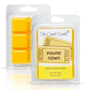 One Way Ticket To Pound Town - Lemon Pound Cake Scented Melt- Maximum Scent Wax Cubes/Melts- 1 Pack -2 Ounces- 6 Cubes