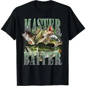 Master Baiter Bass Fishing T-Shirt | Vintage Realistic Fish Graphic Tee | Funny Fishing Humor Shirt | Angler Gift Idea | Casual Outdoor Streetwear | TikTok Fishing Pick