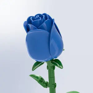 Blue Rose 2‑Pack Bouquet Building Kit, Rose Bud Flower Set for Women & Adults, Office Table Home Decor, Unique Stylish Gift for Her