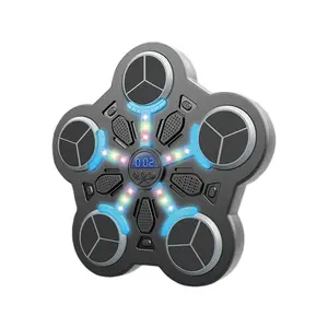 Smart Wall Mounted Boxing Machine Bluetooth Music Punch Pad LED Light Reaction Trainer with Gloves for Kids Teens Home Workout Kids Chrismas Gifts