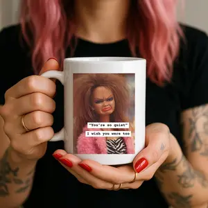 Funny Disguised Doll Meme Mug for Introverts – “You’re So Quiet I Wish You Were Too” Antisocial Humor Gift