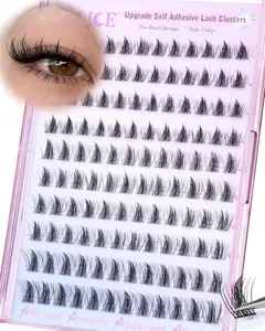 ALICE Self Adhesive Eyelashes Manga Reusable Natural Spikes Self Adhesive Lash Clusters Wispy Anime Press on Lashes 10-14mm 120pcs Pre-Glue Lash Extensions No Glue Needed