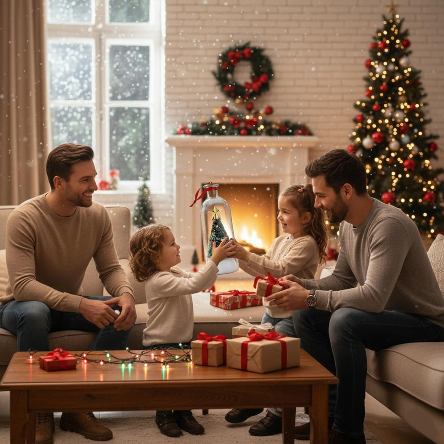 3PCS Christmas Tree Message in A Bottle, Personalized Voice Recording Keepsake Ornament, Durable Holiday Decor, Playback Cork, Unique Festive Gift for Family & Friends