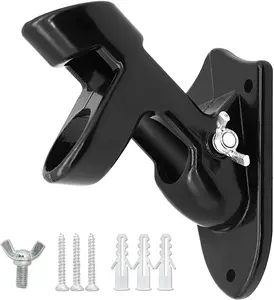 Heavy-Duty Two-Position Flagpole Holder – Durable Mounting Bracket with Hardware, Black Finish