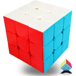 Speed Cube 3x3 Stickerless with Stand and Tutorial – Easy Turning, Smooth Play, Durable Magic Puzzle Toy for Kids and Adults