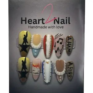 Heart2Nail Hamilton Press Ons Handmade with Love Nail Art Designs Featuring Unique Patterns, characters, and names