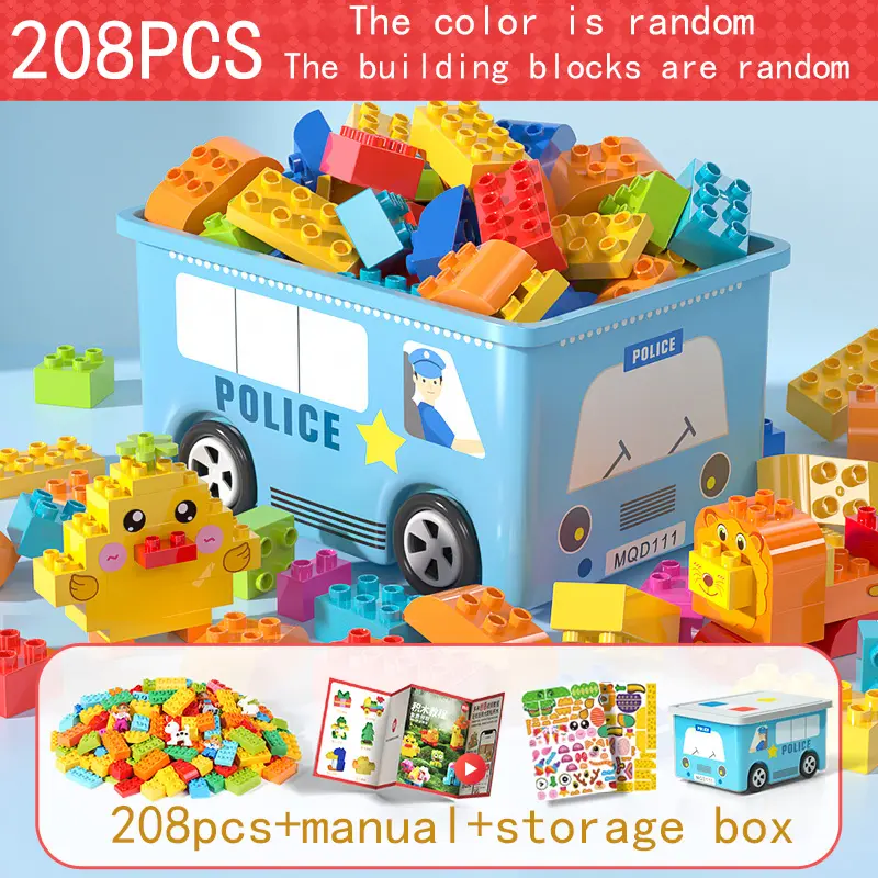 DREAM START 208 PCS Large ABS Plastic STEM Building Bricks & Parts Set - Rounded Corners, Multi-Design Educational Constructor Toys for 3-4 Years (36 Months) Toddlers, Aids Color Discrimination & Development, Ideal Birthday Gifts