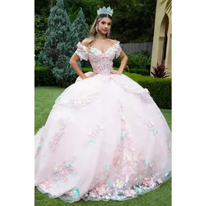 3D Floral Off Shoulder Ball Gown by GLS Gloria GL3554