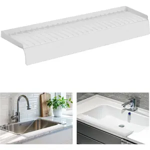 Silicon sink edge protectors for kitchen sink kitchen sink splash guard upgraded design with suction cups silicon sink protector for quartz granite bathtub splash guard white 20 x 4