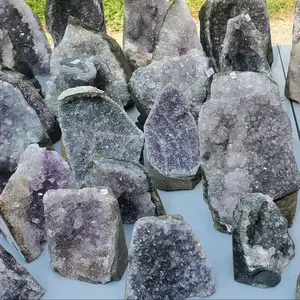 AMETHYST Display Standing Geode 1pc rainbow