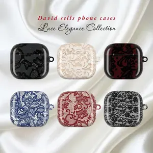 Lace Elegance Polycarbonate Wireless AirPods Case Collection - Durable Protection Cover for AirPods Pro 2/3/4, Charging-Compatible, Stylish Luxury Gift