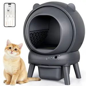 Automatic Cat Litter Box - App-Controlled, Large Capacity for Multiple Cats, Odor Control, Noise Reduction, Dual Safety Sensors, 2 Garbage Bags Included, Gray, Automatic Litter Box#Summervibes #petLovers#summerwins