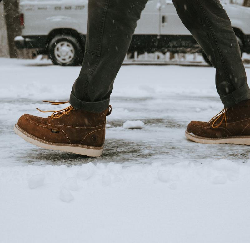 ROCKROOSTER Steel Toe  Waterproof Shoes Men's 6-Inch Brown Work Boots for Men Footwear, Slip-Resistant Walking Shoes Closed Creeper Leather Boy