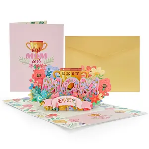 Mom Birthday Card Pop Up, 3D Pop-up Greeting Cards with Note Tag, Birthday Card with Envelopes for Women, Wife, Grandma, Daughter, Mom & All Occasions