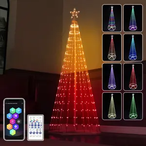 370 LED Lights Show Christmas Tree Cone Outdoor Xmas Home Yard Decor Multicolor with Remote Control & Mobile App Control