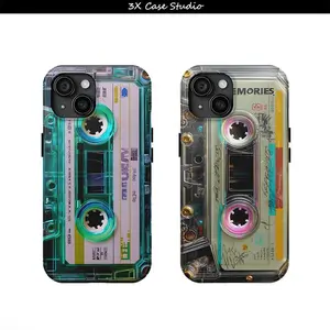 Retro Cassette Pattern  Ins Style  2-IN-1  Phone Case For iPhone 17 16 15 14 13 12 Pro Max Plus Anti Fall Birthday And Holiday Gifts Case Cover Protective Cellphone