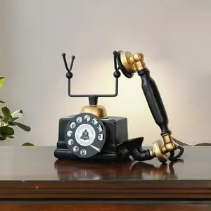 Retro Telephone Decorations Home Decor Craft Items Aged And Weathered Process Vintage Style Ornament for Living Room