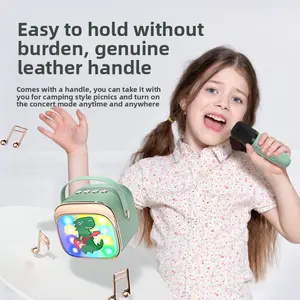 Children's All-in-One Karaoke Speaker & Microphone - Portable Bluetooth Wireless Mic with LED Colorful Lights