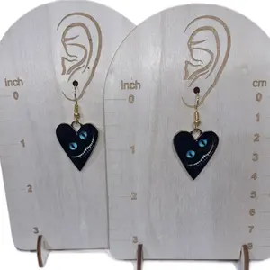 Heart Shapes with Cat Faces Earrings - Elegant Design for Everyday Wear