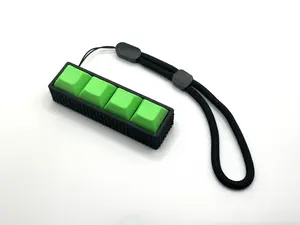 Black Bubble Base Four-Button Mechanical Switch Fidget Toy w/ Adjustable Wrist Strap | Stress Relief, Stim Toy, ADHD, ASMR