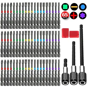K7 65-Piece Fast Boat Screwdriver Bit Set, S2 Steel Bits, Replaceable Screwdriver Bits, Magnetic Electric Screwdriver Kit, Precision Repair Tool Set, Portable Design, Industrial Tools