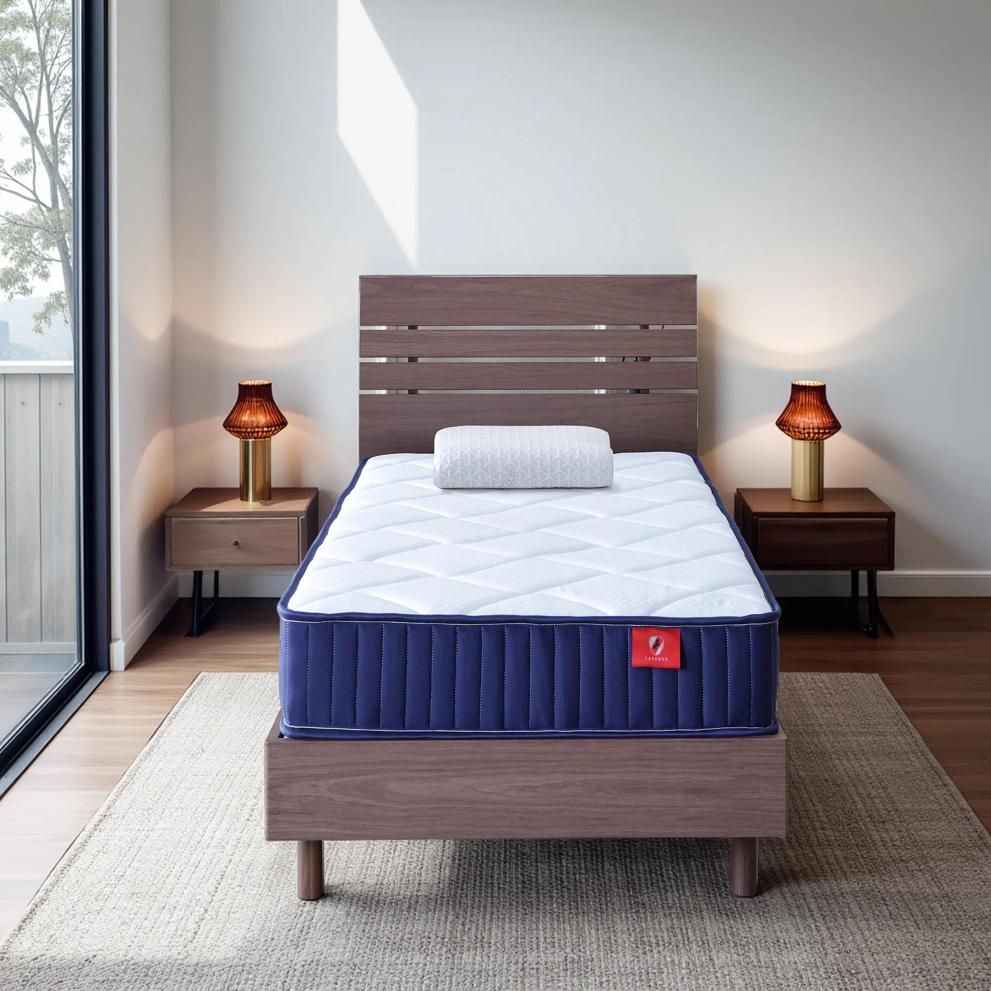 CertiPUR-uS Certified, Double Mattress, Boxed Foam and Spring Hybrid Mattress, Medium Softness, Breathable Fabric and Adaptive Support, Double Mattress for Guest Rooms and Children's Bedrooms