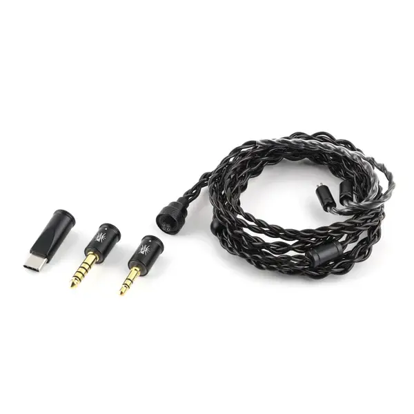 KiwiEars co-branded with AXEL Terras 3-in-1 3.5+4.4mm+Type-C Cable Black-Brown summerwins