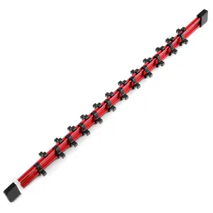 DURATECH Socket Organizer, 1/4-Inch Aluminum Alloy Socket Holder, Heavy Duty Socket Rail Hold 24 Sockets