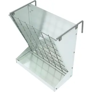 Wall Mount Hay Rack, 2-in-1 Hay and Grain Storage and Dispensing, Hanging Feeders, Livestock Feeders Hay Feeders for Goats, Sheep, Horses Steel Galvanized+Powder Coated Silvery+Grey-TK