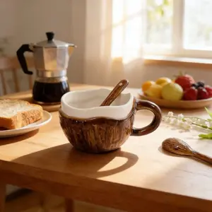 Coconut Tiki Mug - Handcrafted Ceramic Tiki  Coffee  Drinkware