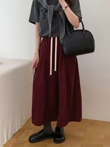 Women's Corduroy Pumpkin Skirt, Warm Casual Flared Skirt, Fall Fashion, Comfortable and Stylish, Perfect for Daily Wear