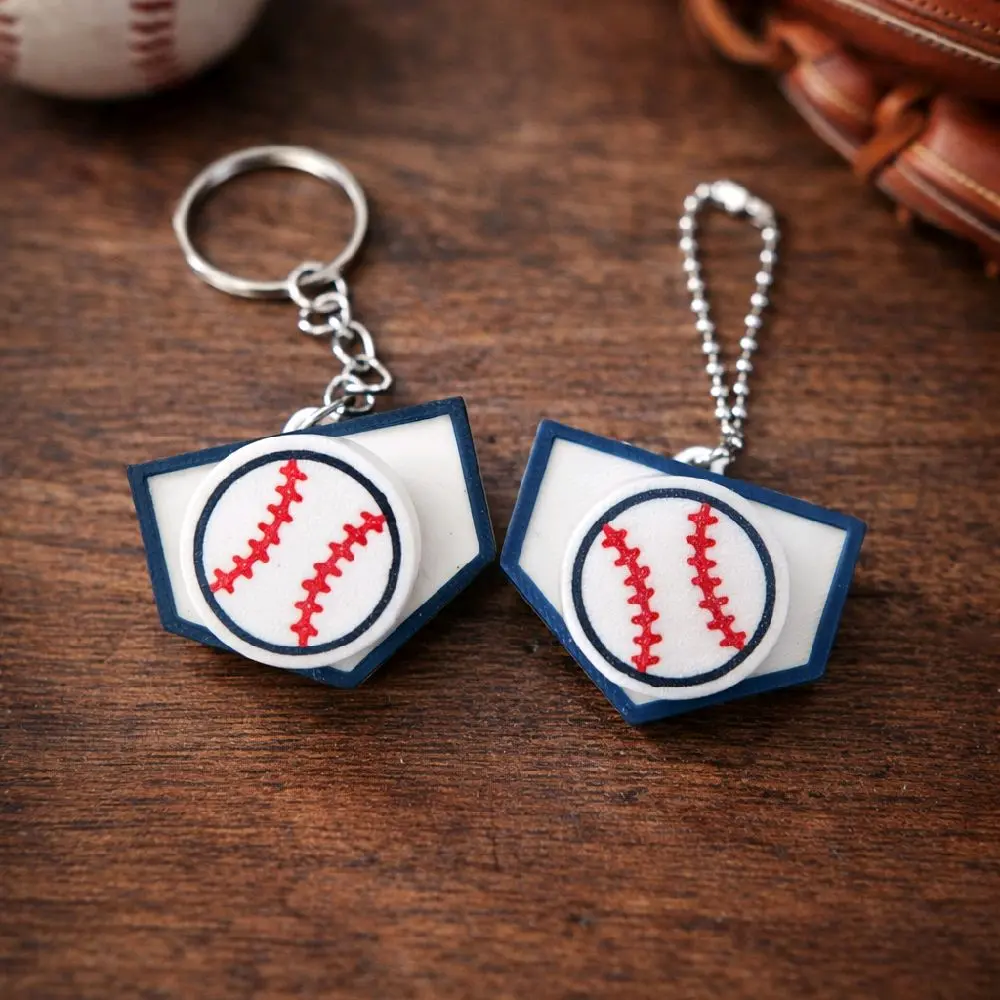 Baseball Fidget Clicker Keychain – Home Plate Baseball Clicker Toy | 3D Printed Baseball Stress Clicker | Baseball Fan Gift | Sports Fidget Toy