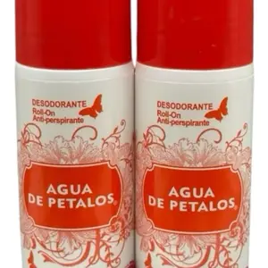 Agua de Petalos 2 pcs Red Deodorant Roll-On Anti-perspirante for Freshness and Comfort Pack Body Care