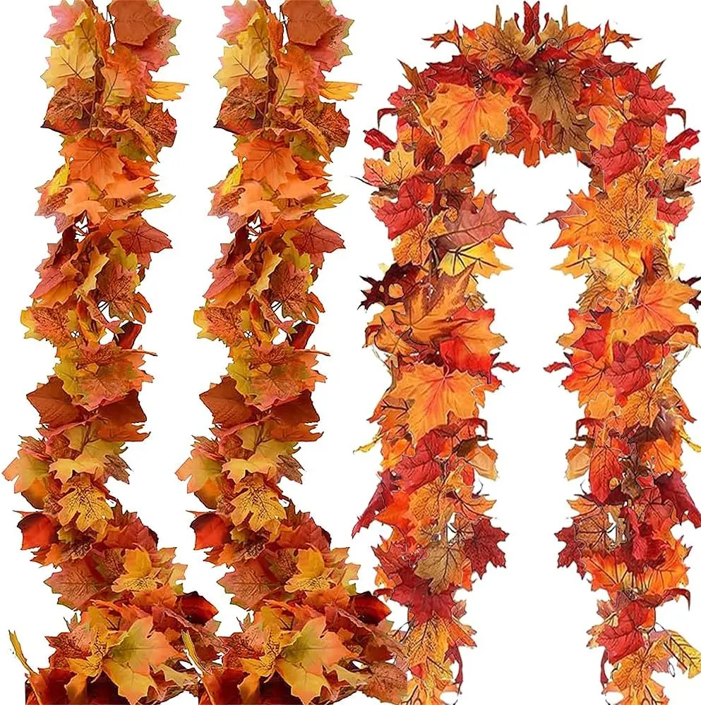 3 Pcs Fall Garland Fall Leaves Garland for Thanksgiving Decorations Home Outdoor Decor