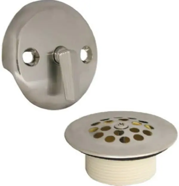 Danco 89242 Indoor Bath Drain Kit Set, Brushed Nickel, with Trip Lever and Overflow Plate