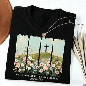 Comfort Colors He Is Not Here He Is Risen T-shirt, Easter Christian Tee, Religious Shirt Apparel