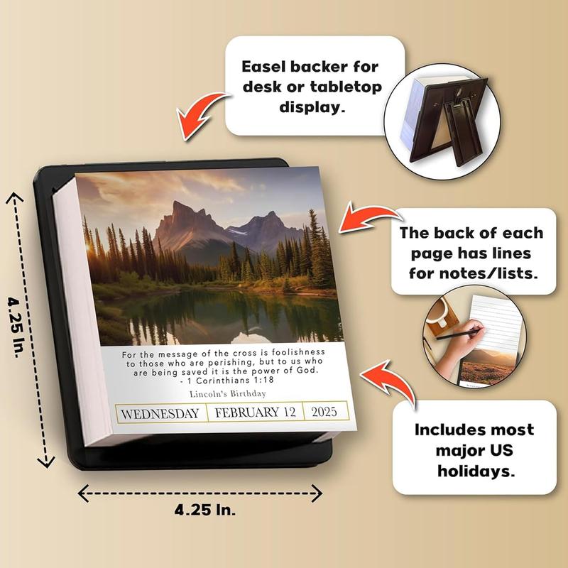 A Bible Verse A Day 2025 Calendar | 300+ Christian Verses from the NIV Bible to Inspire Your Daily Devotional, Positive Motivational Religious Daily Verses for Men & Women