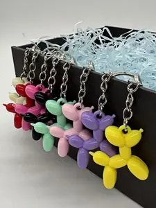 3-Piece Candy Color Balloon Dog Keychain Set, Keychain Kawaii, Unisex Daily Wear Accessory, Fashionable Matched & Elegant Keychains, Perfect Birthday Party Gift