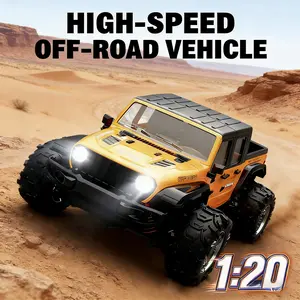 2025 New Model Yellow Armor 1:20 Large Remote Control Truck with Lights  4x4 Off-Road Electric Vehicle Fast Short Course RC Car for Adults Suitable for various scenarios