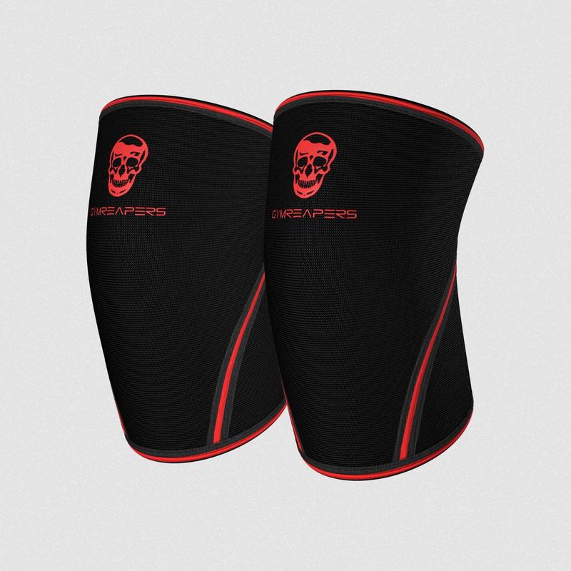 GYMREAPERS Sleeve Kit - 7mm Knee Sleeve, 5mm Elbow Sleeve, 18" Wrist Wrap - Red