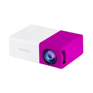 XTNTQDW LED Projector YG300Purple MINI Portable LCD 50 ANSI Lumens 240P Resolution Remote Control Indoor Outdoor Movie Projector