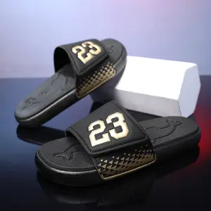 Men's Classic "Number 23" Sports Slides | Legendary Basketball Style Sandals | Athletic Recovery Slippers for Gym & Beach | Non-Slip Comfortable Summer Kicks