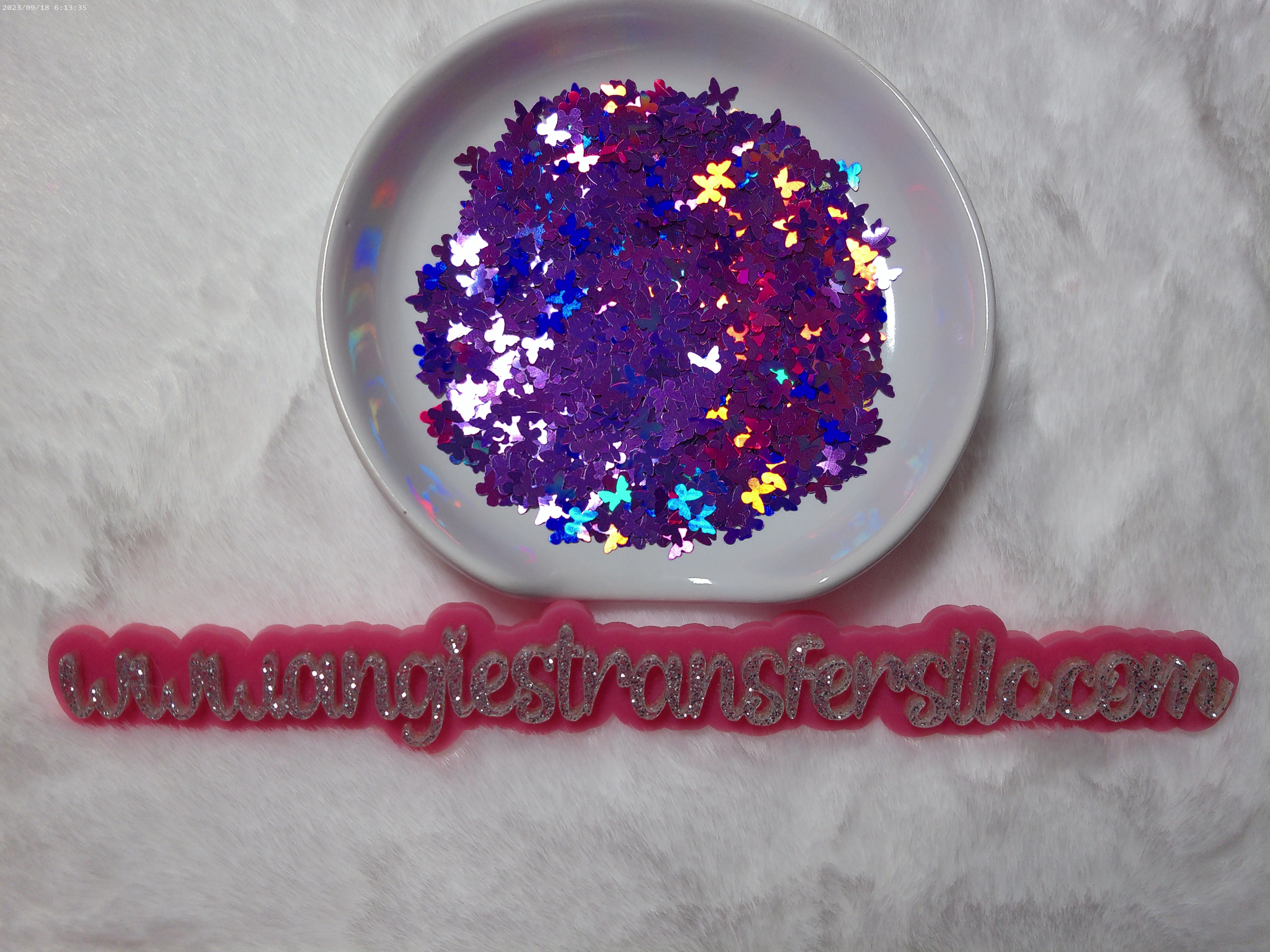 purple holographic shaped glitter for snowglobe tumbler, slime, nail arts, etc