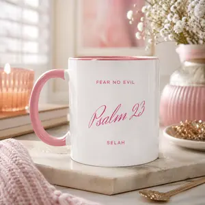 Pink Psalm 23 Mug | Christian Aesthetic Coffee Cup | Faith Gift
