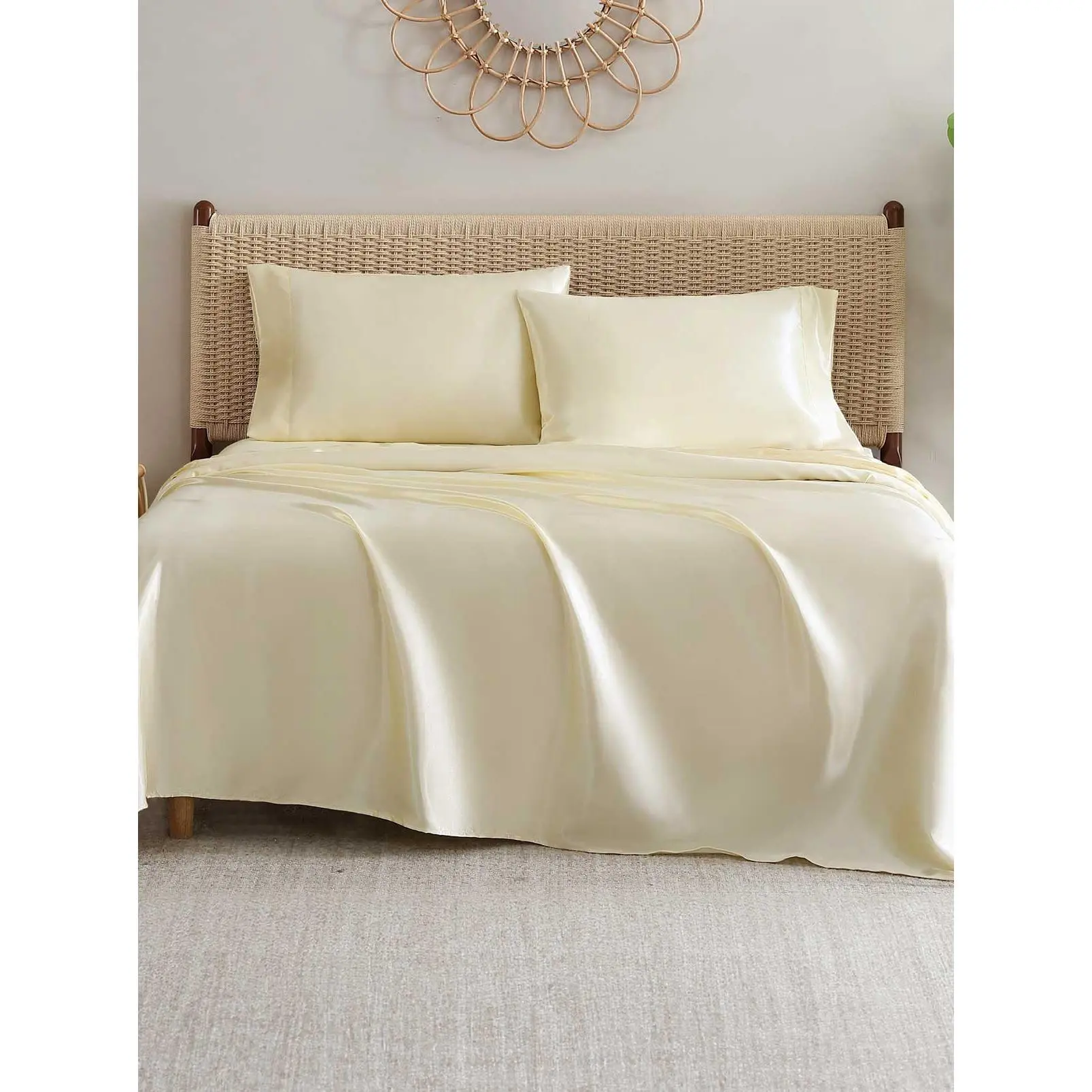 Silky Satin Sheet Set in Antique Golden Honey