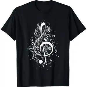 100% CottonTreble Clef Keys - Piano Player Pianist Classical Music T-Shirt Small